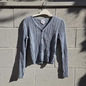 Ribbed Knit Cardigan Top
